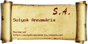 Sulyok Annamária névjegykártya